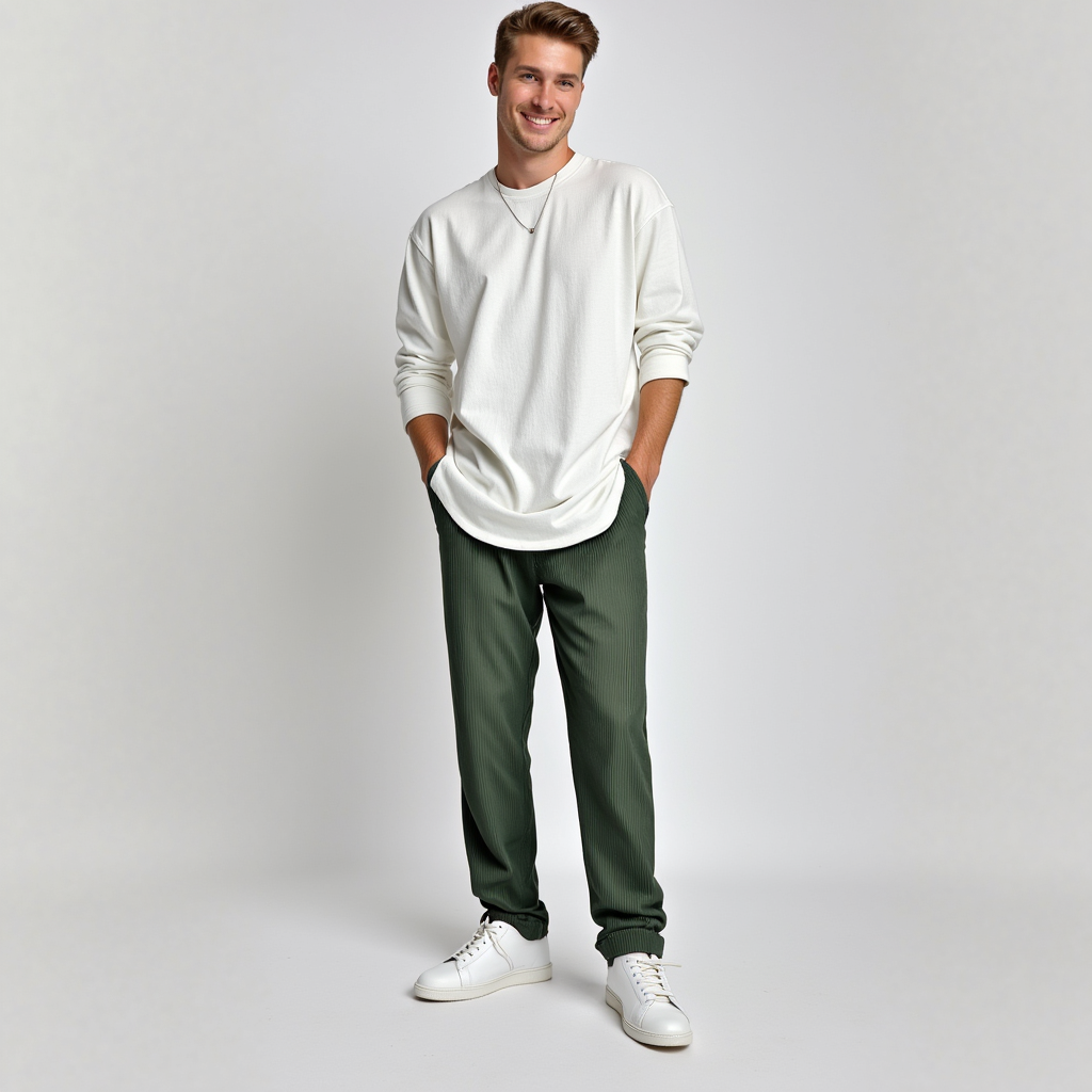 Liam | Ribbed Afslappede Bukser