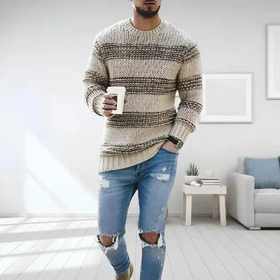 Darien | Stribet Chunky Knit Sweater
